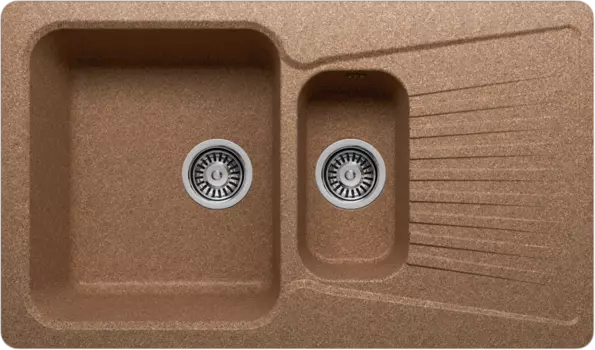Мойка PLATTE 2B LR W 850*500 BROWN