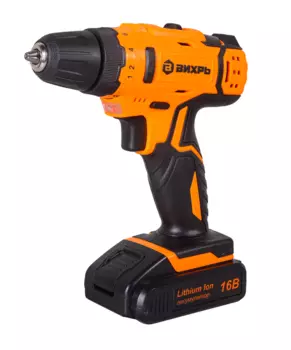 Аккумуляторная дрель-шуруповерт Вихрь ДА-16Л-2КА с набором оснастки 65 предметов 72/14/49