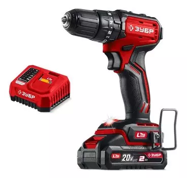Аккумуляторная дрель-шуруповерт ЗУБР 20В, 45Нм, 1 АКБ LMS 2Ач , бесщеточная ДБУ-45-21