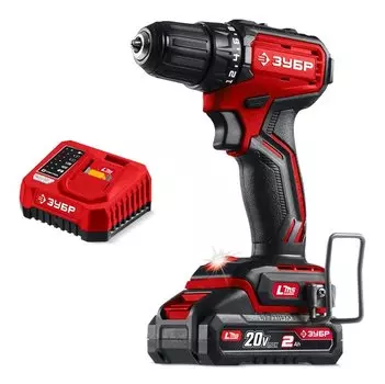 Аккумуляторная дрель-шуруповерт ЗУБР 20В, 45Нм, 1 АКБ LMS 2Ач , бесщеточная ДБ-45-21