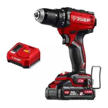 Аккумуляторная дрель-шуруповерт ЗУБР 20В, 65Нм, 1 АКБ LMS 2Ач , бесщеточная ДБ-65-21