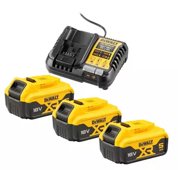 Аккумуляторный набор DeWalt DCB1104P3 3АКБ по 5Ач; ЗУ