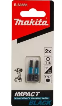 Бита Makita Impact Black C-form T15*25мм 2шт B-63666