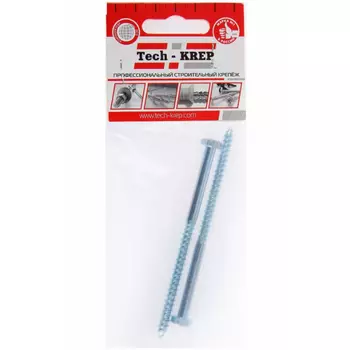 Болт DIN 571 сантехнический оцинк 6х100 2 шт - пакет Tech-Krep 103878