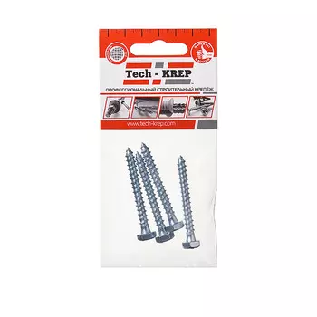 Болт DIN 571 сантехнический оцинк 6х50 4 шт - пакет Tech-Krep 102581