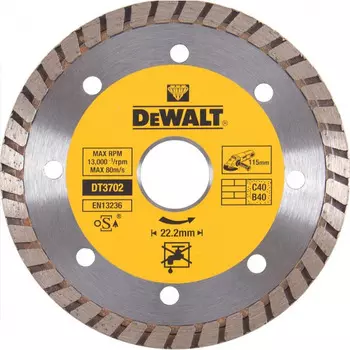 Диск алмазный DeWalt 115*22.2*2.1мм DT3702-QZ
