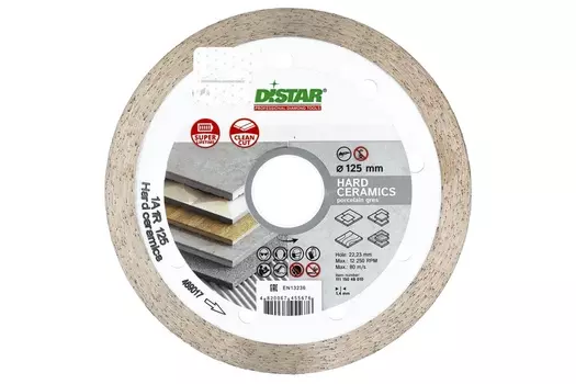 Диск алмазный Distar Hard Ceramics 1A1R 125*1.4*10*22.225 11115048010
