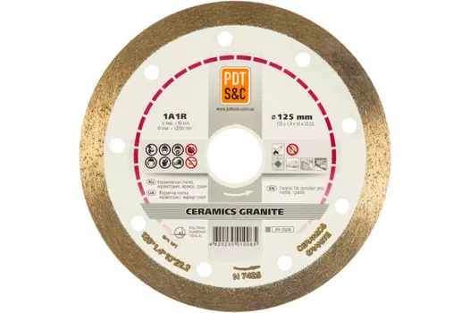 Диск алмазный PDT Ceramics Slim 1A1R 125*1.2*10*22.2 820203CRMSu