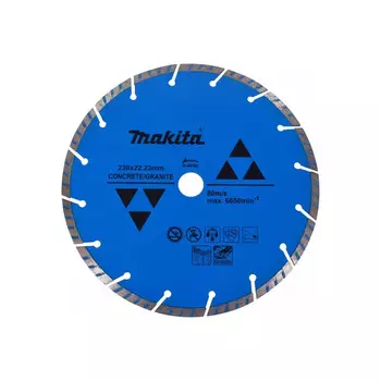 Диск алмазный сегментированный Makita Турбо "Эконом" бетон/гранит 230*22,23*7мм D-44345