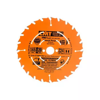 Диск пильный по дереву CMT 165*20 +15.87 *1,7/1,1 18" 10" ATB + 8 Shear Z=24 271.165.24H
