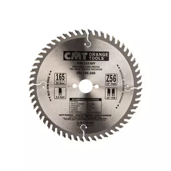 Диск пильный по алюминию CMT 165*20*2,2/1,6 -6° TCG Z=56 296.165.56H