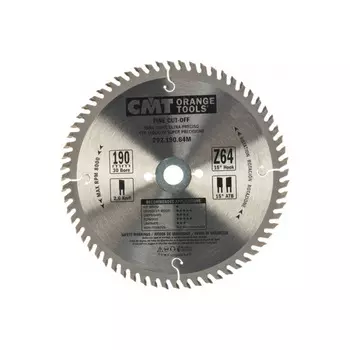 Диск пильный по древесине, фанере и шпону CMT 190*30*2,6/1,6 15°; 15° ATB Z=64 292.190.64M