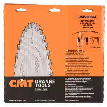 Диск пильный по древесине и фанере CMT 254*30*2,4/1,8 -5°; 10° ATB Z=60 294.060.10M
