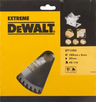 Диск пильный по дереву DeWalt Extreme 165*20 1,6*2,0 48 WZ 5° DT1090-QZ