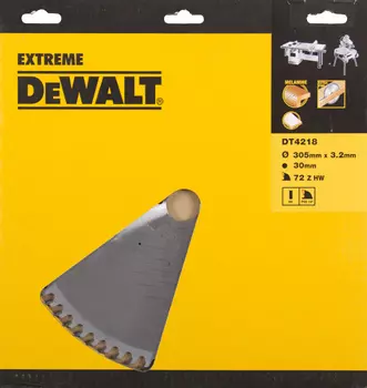 Диск пильный по дереву и пластику DeWalt Extreme Workshop 305/30 60 HZ 10° DT4218-QZ