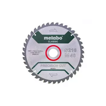 Диск пильный по дереву Metabo 216*30 HM 40WZ, 5 628060000