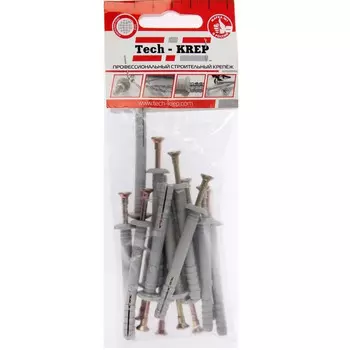 Дюбель-гвоздь 6х60 гриб. манжета полипропилен 14 шт - пакет Tech-Krep 102946
