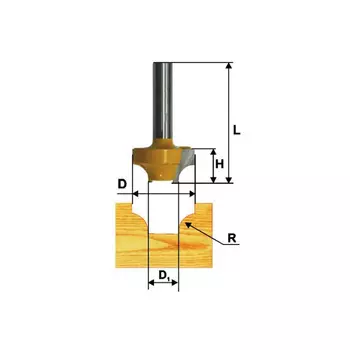 Фреза пазовая фасонная Энкор 38,1*19мм хв.8мм 9293