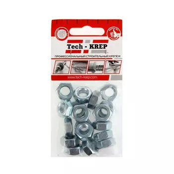 Гайка DIN934 шестигранная оцинк. М10 18 шт - пакет Tech-Krep 103027