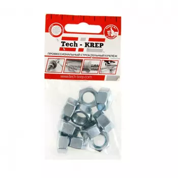 Гайка DIN934 шестигранная оцинк. М12 10 шт - пакет Tech-Krep 103028