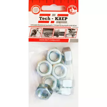 Гайка DIN934 шестигранная оцинк. М14 8 шт - пакет Tech-Krep 112248