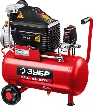 Компрессор ЗУБР 240 л/мин, 24л,1500Вт КПМ-240-24