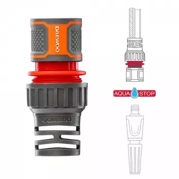 Коннектор Daewoo 5/8'-3/4' 15-19мм с аквастопом DWC 2519