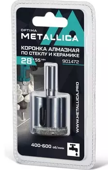 Коронка алмазная Metallica 28*55мм 1шт по кафелю, стеклу 901472