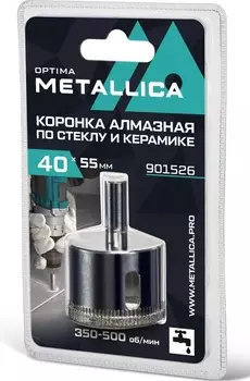 Коронка алмазная Metallica 40*55мм 1шт по кафелю, стеклу 901526