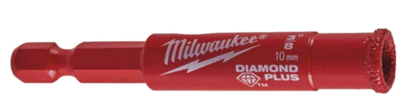 Коронка алмазная Milwaukee Diamond Plus 10мм по кафелю, керам-ту, стеклу 49560509