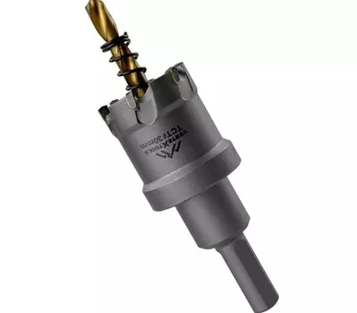 Коронка твердосплавная по металлу Vertextools 30мм с центрирующим сверлом 1819-30