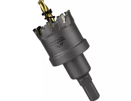 Коронка твердосплавная по металлу Vertextools 35мм с центрирующим сверлом 1819-35