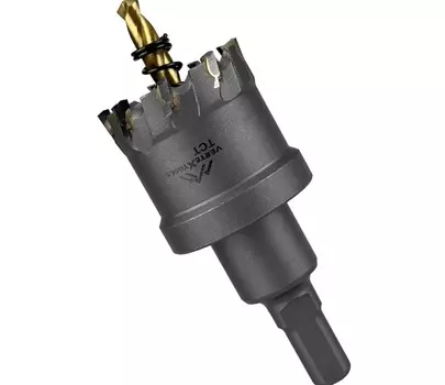 Коронка твердосплавная по металлу Vertextools 38мм с центрирующим сверлом 1819-38