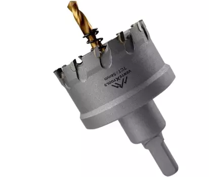 Коронка твердосплавная по металлу Vertextools 54мм с центрирующим сверлом 1819-54