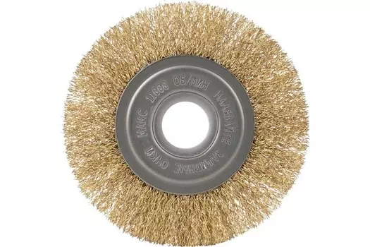 Корщетка латунированная D125мм проволока 0,3мм колесо КРЩ-Л-Д