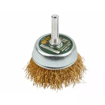 Корщетка латунированная FIT для дрели 50мм чашка 38515
