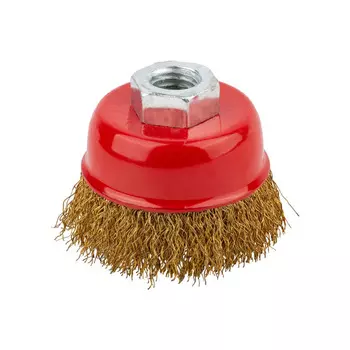 Корщетка латунированная Курс 75мм M14 чашка 39037