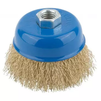 Корщетка латунированная волнистая MOS 75мм M14 чашка 38942М