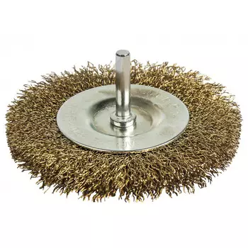 Корщетка радиальная мягкая Практика для дрели 100мм, хвост 6мм 773-408