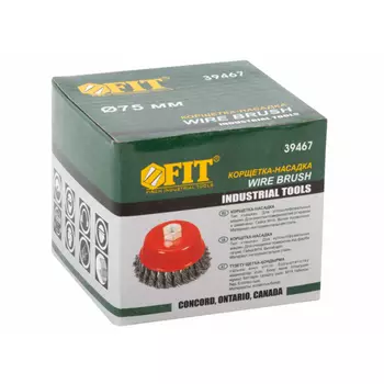 Корщетка стальная витая FIT 75мм M14 чашка 39467