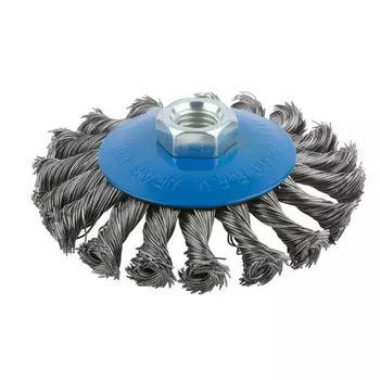 Корщетка стальная витая MOS 100мм M14 колесо с наклоном 38936М