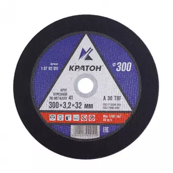Круг отрезной по металлу Кратон "Профи" A 30 TBF 300*3,2*32мм 1 07 02 011
