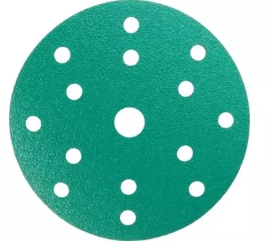 Круг шлифовальный на плёночной основе ABRAFORCE Green Film 15 отв. 150мм Р1200 уп.5шт 181338