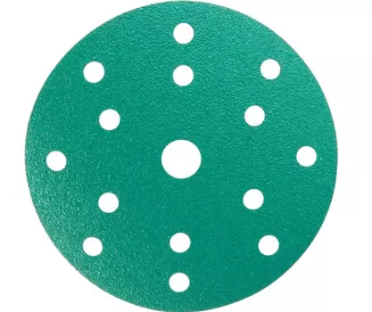 Круг шлифовальный на плёночной основе ABRAFORCE Green Film 15 отв. 150мм Р1500 уп.5шт 181339