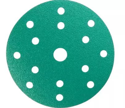 Круг шлифовальный на плёночной основе ABRAFORCE Green Film 15 отв. 150мм Р800 уп.5шт 181336