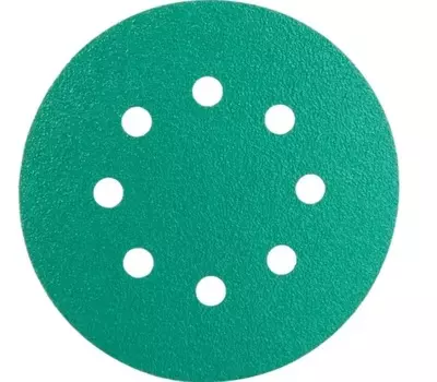 Круг шлифовальный на плёночной основе ABRAFORCE Green Film 8 отв. 125мм Р2000 уп.5шт 181305