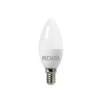 Лампочка светодиодная Ресанта LL-R-C37-5W-230-4K-E14 свеча, 5Вт, нейтр., Е14 76/1/2