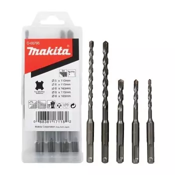 Набор буров Makita SDS-plus 5шт. 5, 6, 8*110, 6, 8*160 D-00795