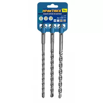 Набор буров Практика Мастер SDS-plus 8,10,12х210мм клипса 3шт 648-717