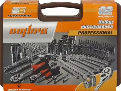 Набор инструмента Ombra 82 пр. 1/4", 1/2"DR, OMT82S 55014